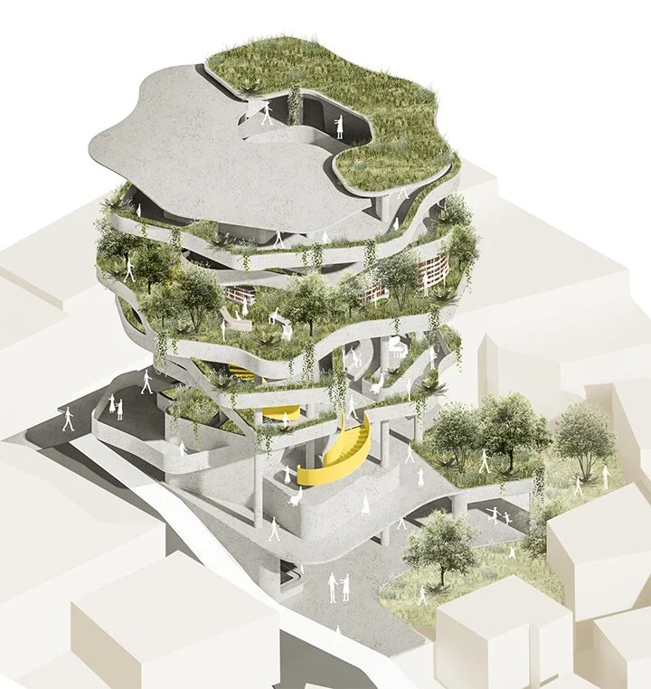 Diagrama axonométrico de Irene Wartski, Colombia
