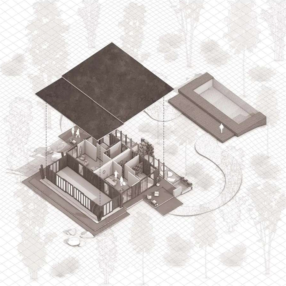 Diagrama axonométrico de María Urbina, Argentina